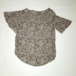 H&M chettah print blouse flowey sleeve
